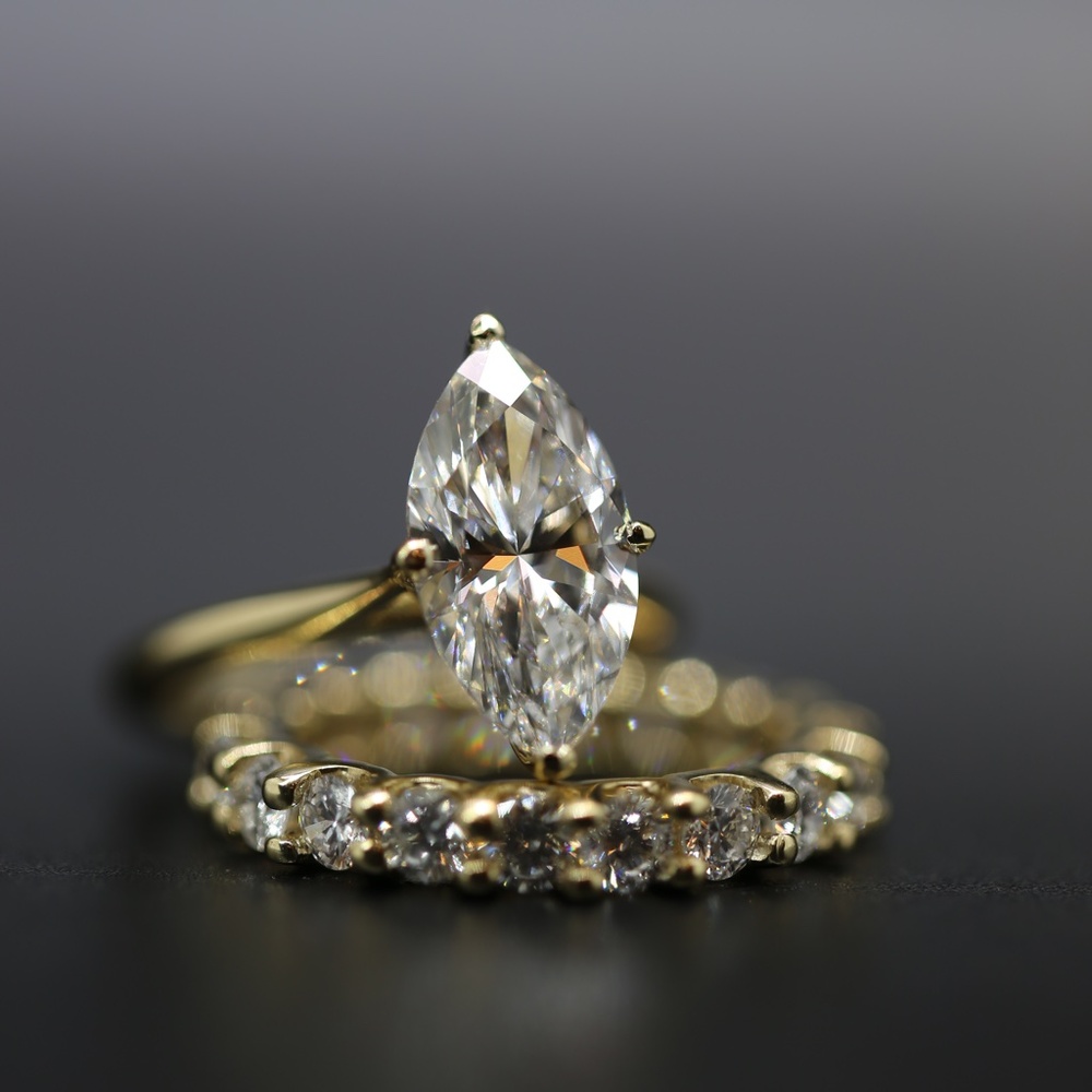 4.65 Carat Diamond Ring Set with Eternity Diamond ring